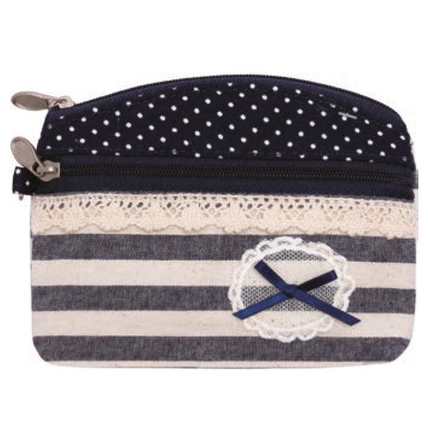Patchwork Mini-Kosmetiktasche 052 navy white