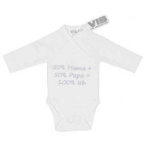 Baby Body 50% Mama + 50% Papa = 100% Ich (Weiß)