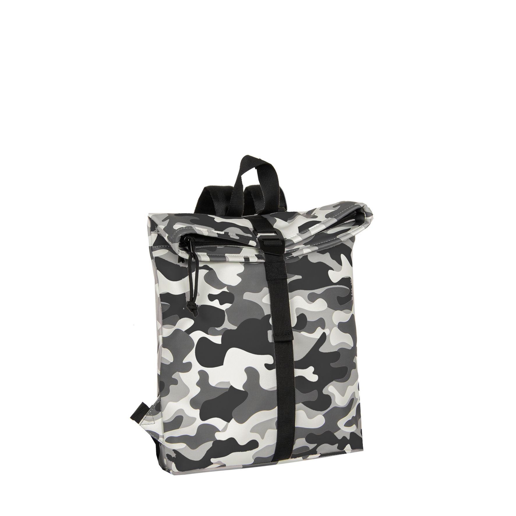 kii5AYis Mart - Los Angeles Rolltop Mini Rucksack weiß/schwarz camo