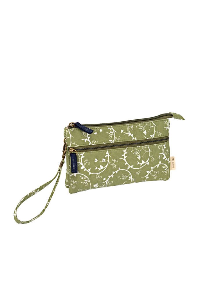 Patchwork Täschchen Blossoms grün 300 Zubehor, Tasche, Handtasche, Geldbörse