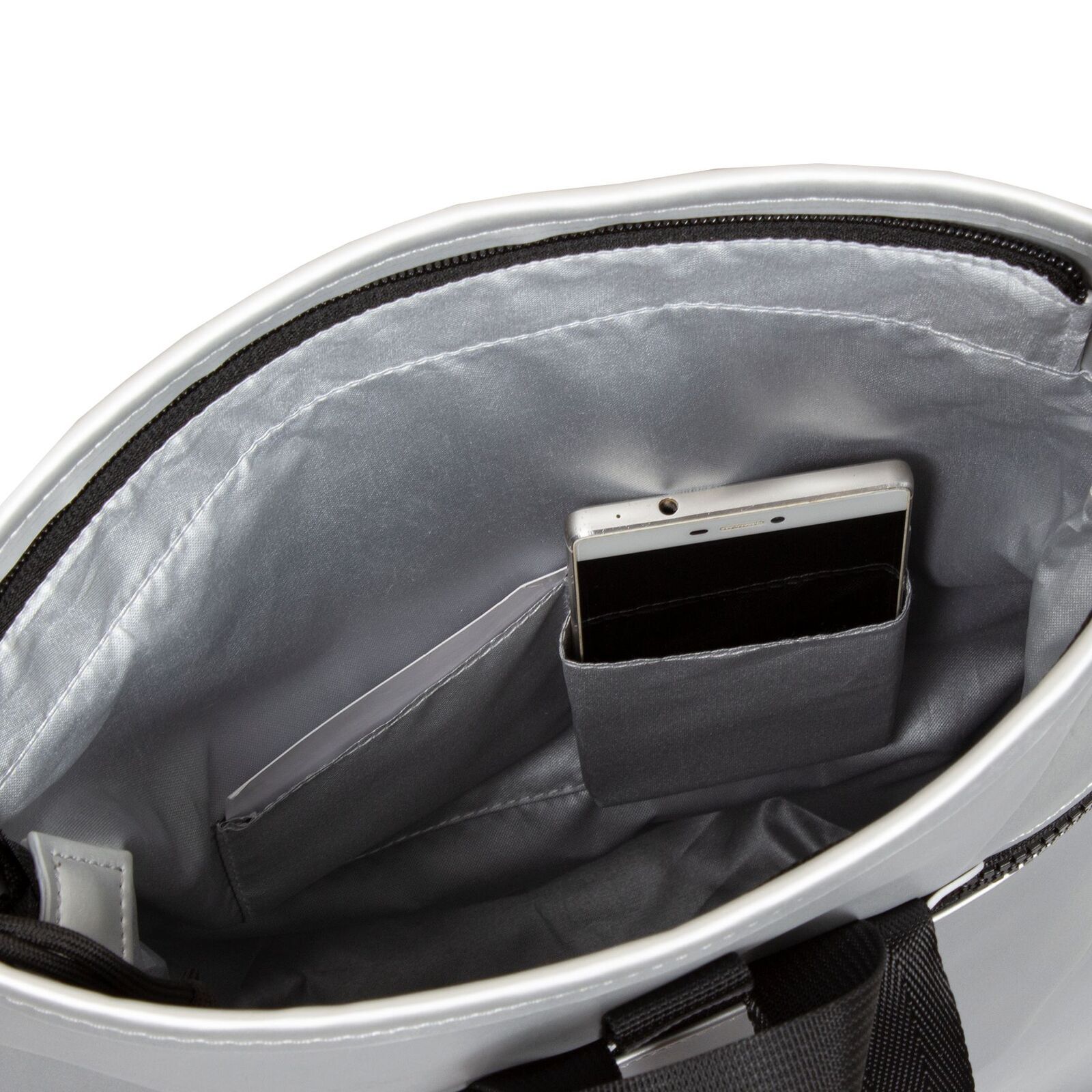 LJbvWi08 Mart - Los Angeles Rolltop Mini Rucksack silber metallic