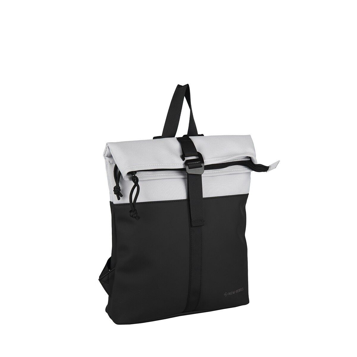 841AEA07D381E1DDAEE0794BD1ED7D21292A9CA4 Backham - Los Angeles Rolltop Mini Rucksack hellgrau