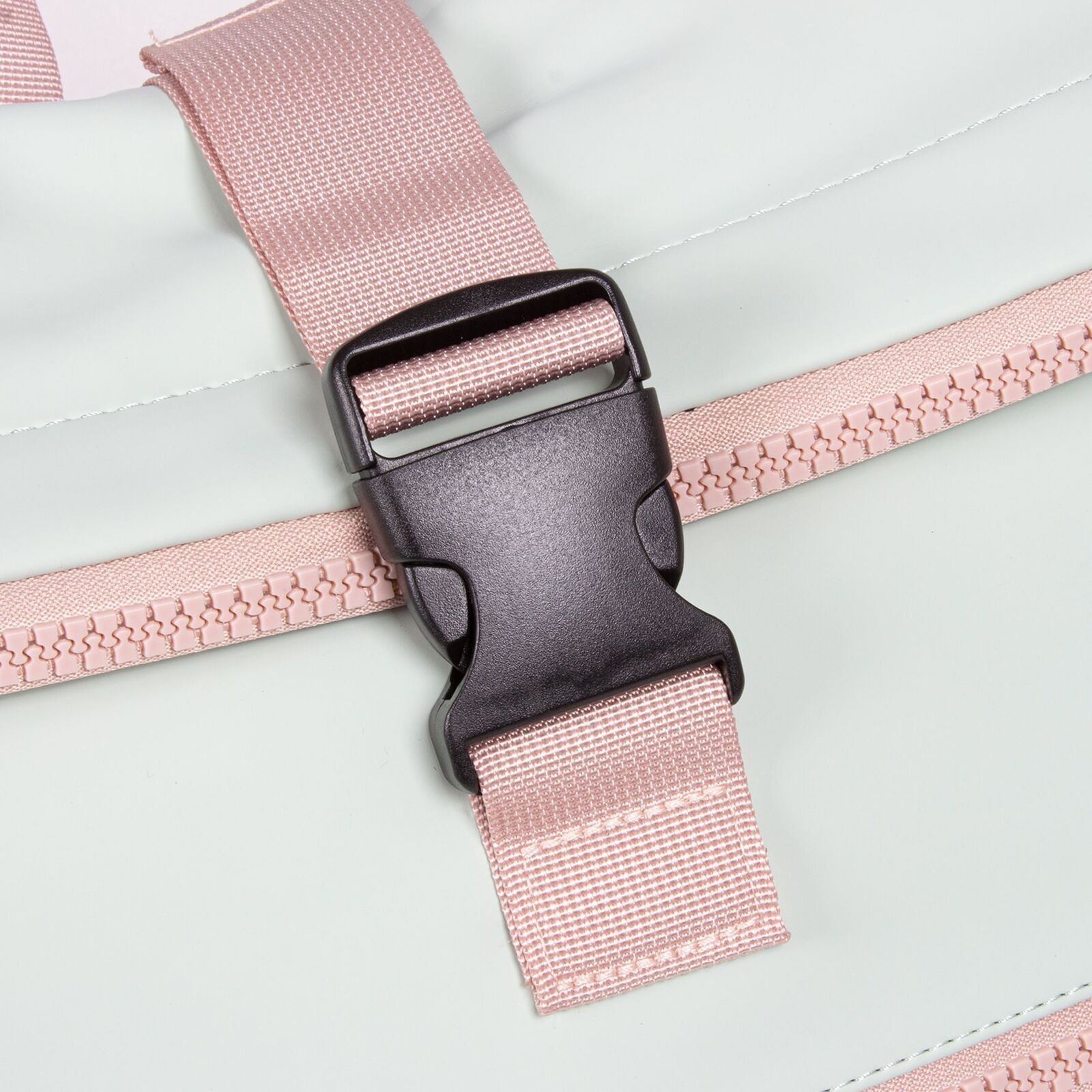 Tim - New York Rolltop Rucksack minzblau/hellrosa