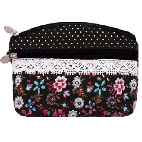 Patchwork Mini-Kosmetiktasche 063 black pink