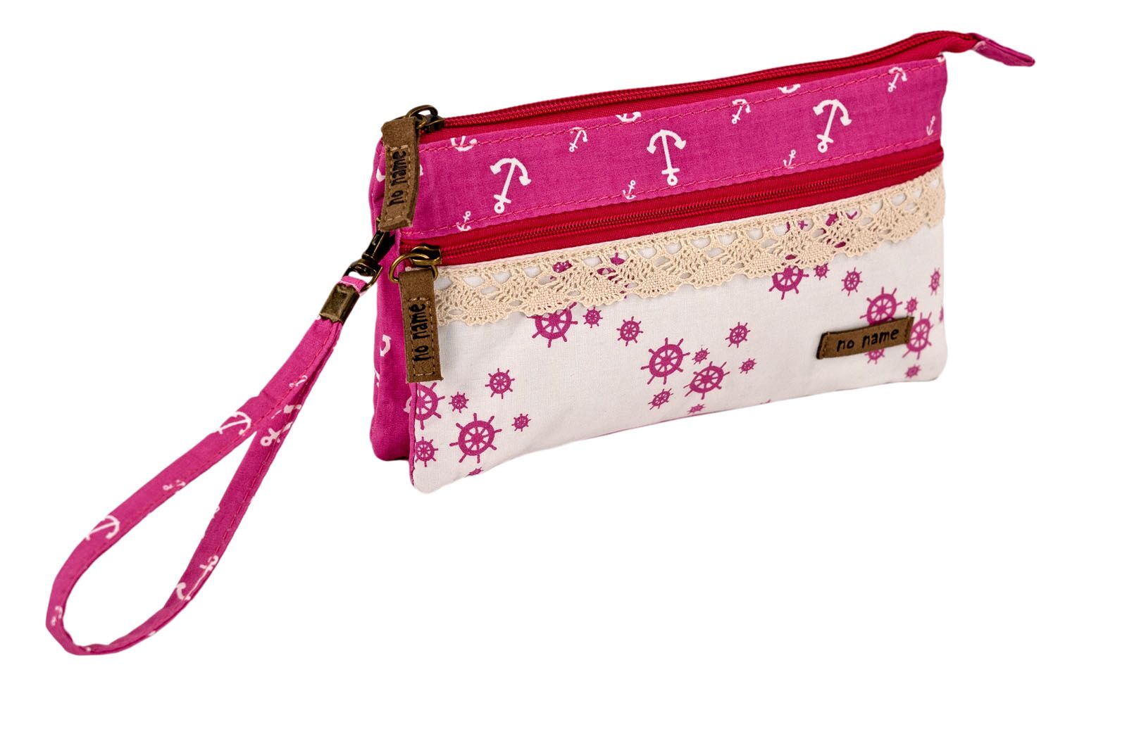 Patchwork Täschchen Steuerrad & Anker pink 154