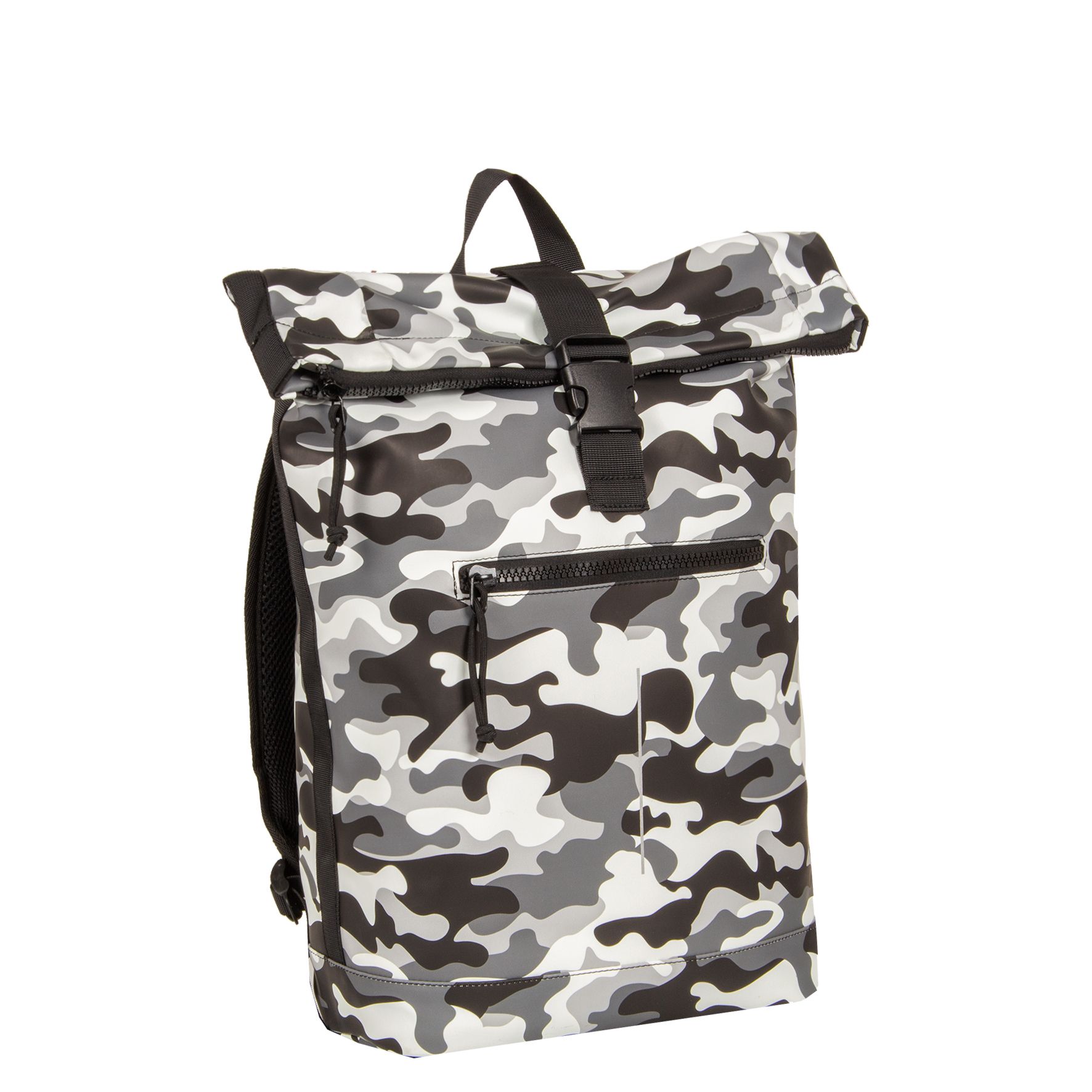 EAalHYKw Mart - New York Rolltop Rucksack weiß/schwarz camo