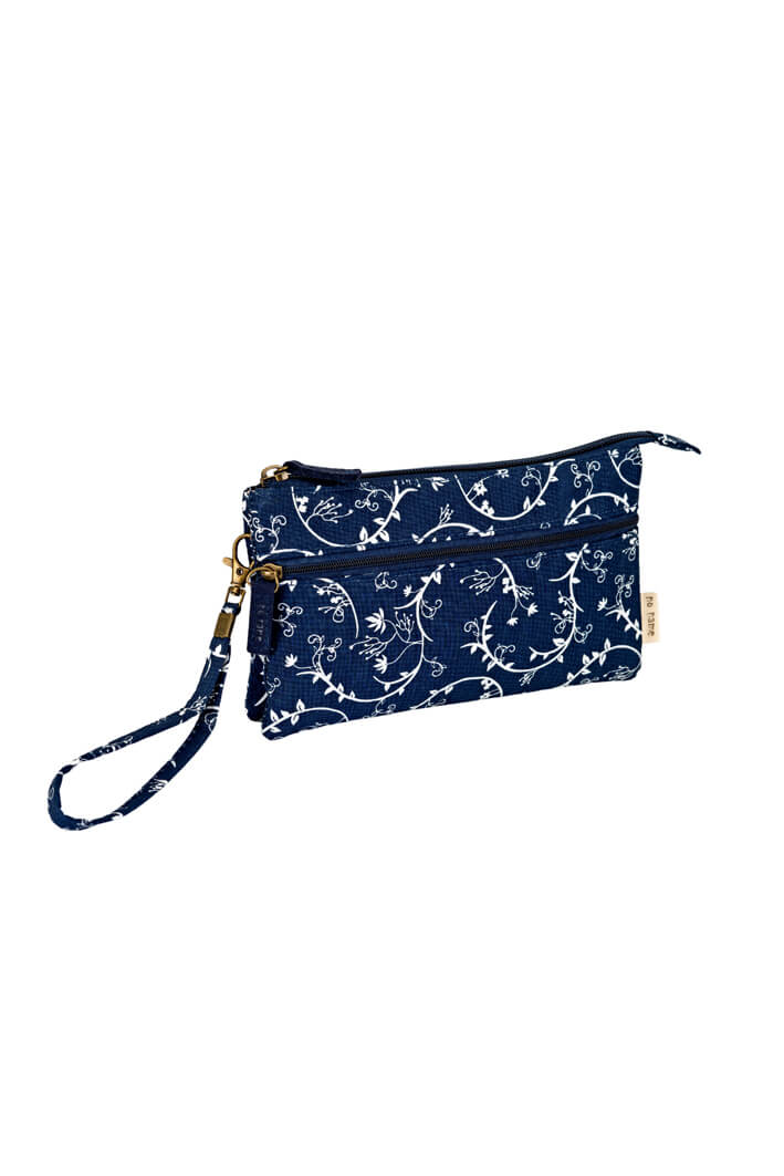 Patchwork Täschchen Blossoms navy 218 Zubehor, Tasche, Handtasche, Geldbörse
